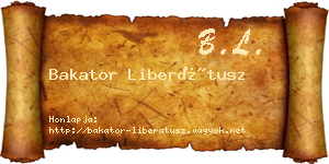 Bakator Liberátusz névjegykártya